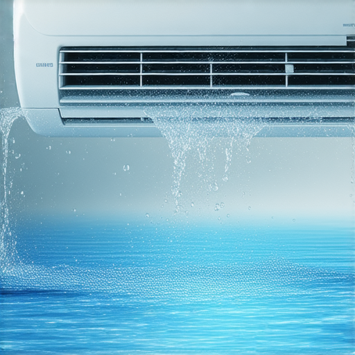 冷氣機運作下的地板滲水現象，顯示下雨與冷氣使用對室內環境的影響，提醒居民注意可能的漏水問題，改善家居舒適度及防潮措施。