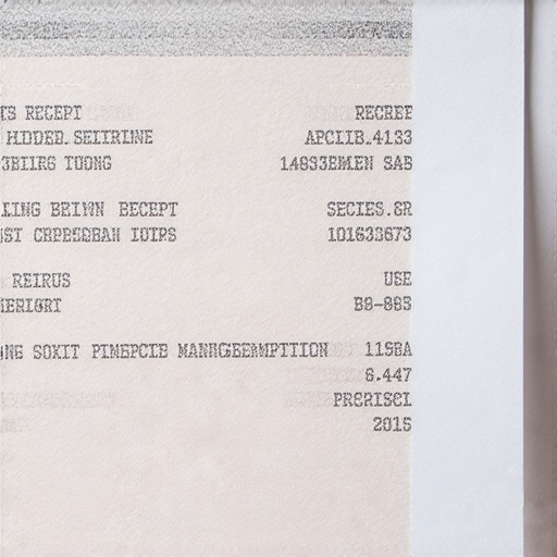 收據背面細節特寫，展示隱藏資訊與維護小技巧，提醒消費者注意收據的重要性，探索背後秘密，幫助讀者提高財務管理意識。