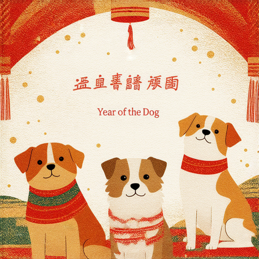免費下載的獨特狗年賀卡設計，色彩繽紛且富有創意，適合祝福朋友和家人，增添新年的喜慶氛圍，讓祝福更加豐富多彩。