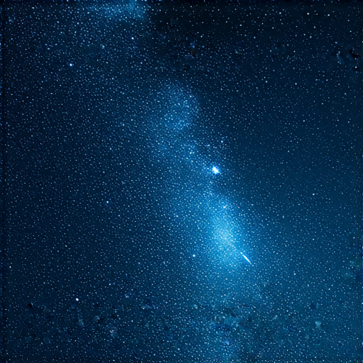 夜空中的流星劃過，散發溫柔的光芒，背景是深邃的星空，星星閃爍，象徵著瞬息萬變的美麗，探索宇宙的奧秘，捕捉這難得的美景。