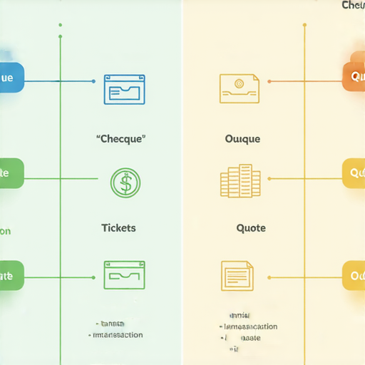 機票與支票的英文差異圖解，呈現Cheque與Quote的比較，幫助讀者理解兩者的用途及意義，讓你快速成為相關知識的專家。
