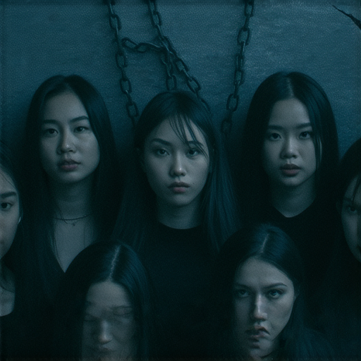 打包安琪解散原因的真相揭露，圖片中展示了安琪團隊成員的合影，背景中有代表解散的象徵性物品，突顯出解散的戲劇性與背後的故事。