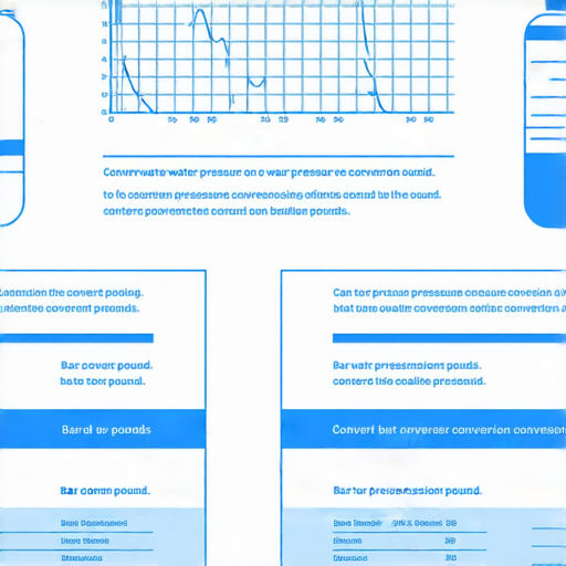 揭開水壓的秘密圖片，展示如何將bar轉換成磅的資訊，包含圖表與計算公式，幫助用戶立即了解水壓單位轉換的過程，強調了水壓的重要性及其應用。
