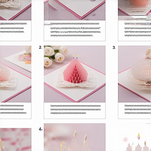 立體生日卡片製作過程，展示創意材料和工具，突出精美的設計和顏色，教學步驟簡單易懂，讓每個人都能打造獨特驚喜，適合各種生日主題與風格。