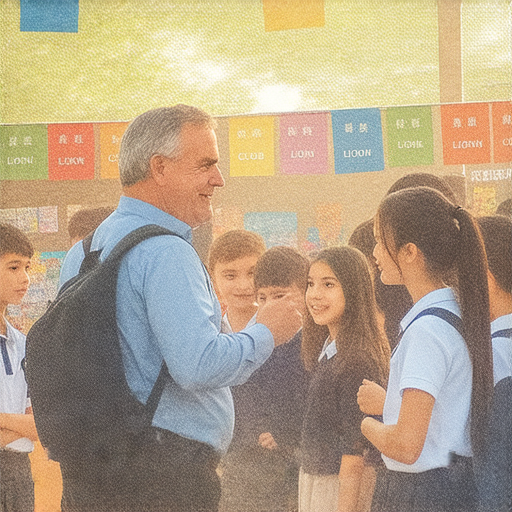 獅子會活動現場，外籍英文老師與學員一對一互動，探索英語學習秘訣，促進語言能力提升，揭開獅子會教育的全新視野。