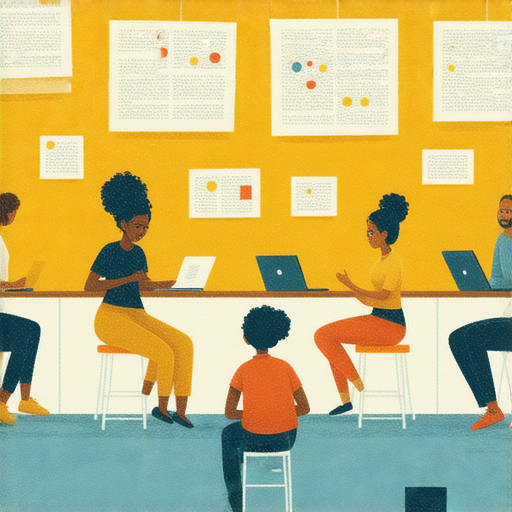 探索英文內容的魅力，強調包容在學習中的重要性，展示多元文化的學習場景，學習者和教育者共同交流，活潑的學習氛圍，象徵包容性如何成為學習的最佳武器。