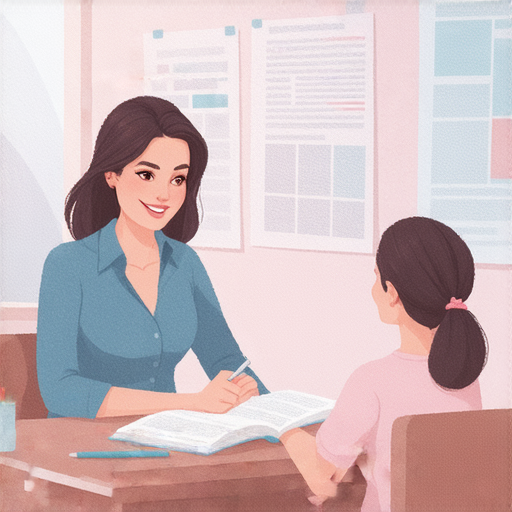 提升母嬰健康的英文交流場景，顯示外籍老師與學員一對一輔導，師生互動積極，學習環境舒適，專注於母嬰健康的英文技巧提升，立即預約輔導服務。