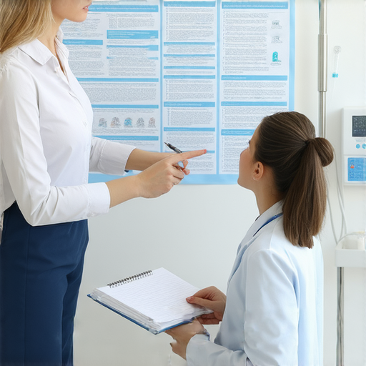 進醫院必備英文學習圖片，展示外籍老師與學生一對一溝通技巧，讓你掌握醫療相關詞彙，提高在醫院的交流能力，提升就醫體驗。