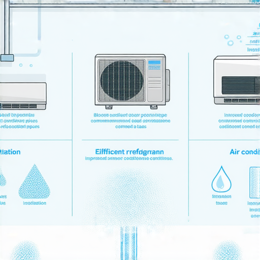 空調漏水原因分析圖，展示空調漏水的常見問題，包括冷凝水管堵塞、冷媒不足、安裝不當等，幫助用戶了解家裡空調是否出現漏水情況。