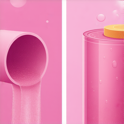 粉水管與酵素的神秘聯繫，展示水管內部清潔狀況，強調使用酵素產品讓水管重獲新生的效果，圖中顯示清澈水流與清理前後對比，突顯酵素的強大清潔力。