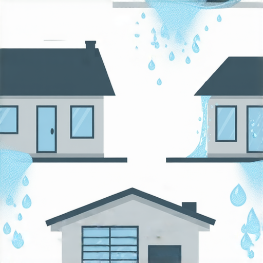 家中漏水問題與五個不尋常原因相關的插圖，展示漏水情景，提醒人們注意屋頂，管道和窗戶等潛在隱患，旨在吸引讀者了解漏水原因和解決方法。