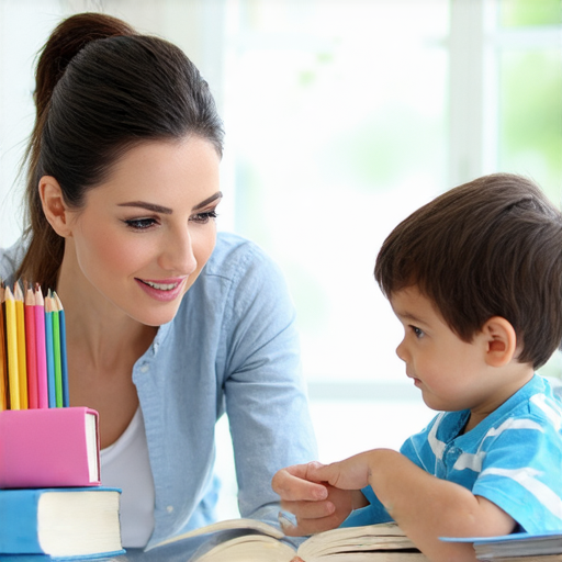 一位外籍老師與學生進行一對一英語教學，專注互動，提升英語水平，背景有課本和學習工具，展現有效的英語學習秘訣。