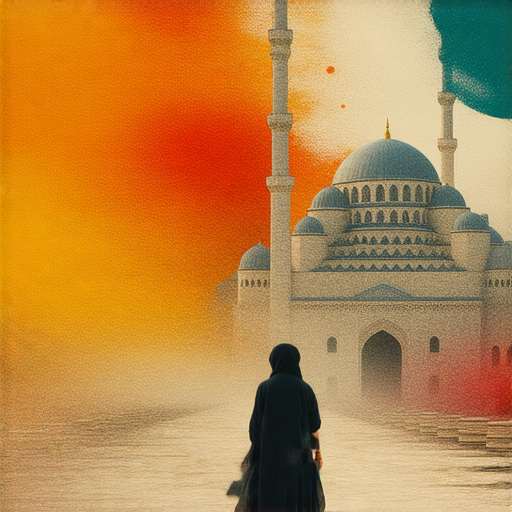 穆斯林文化探索與外籍英文老師一對一課程的廣告圖片，展現學習和文化交流的主題，引導學習者開啟全新探索之旅，融合語言與文化的奇妙體驗。