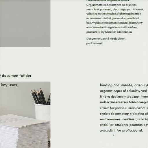 一個揭開印文件夾的使用情境，展示五大用途的插圖，包羅整理文書、裝訂文件、增加專業感，適合學生和職場人士，展示印文件夾的多功能性與實用性。