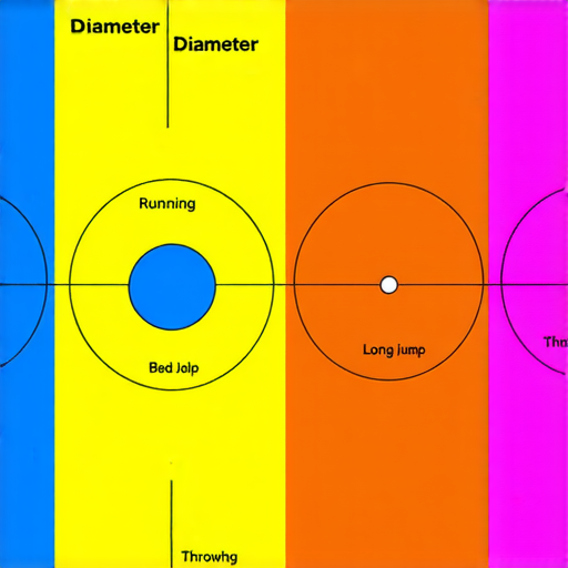 直徑與田徑運動表現的關鍵聯繫圖解，展示不同直徑對田徑跑步、跳遠及投擲項目的影響，揭示運動員如何透過理解直徑來提升表現。