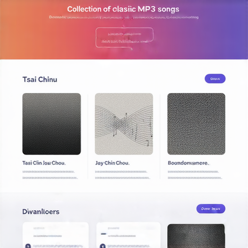 千首經典歌曲MP3打包下載頁面，涵蓋蔡琴、周杰倫等音樂大咖，展現豐富的音樂魅力，讓您隨時隨地享受經典旋律的魅力與感動。