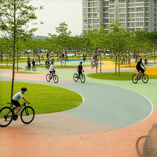 大水坑單車公園搬遷後的新場景，展示了提升後的設施和環境，讓未來的單車運動更加精彩。新的公園設計更具吸引力，為遊客提供愉悅的騎乘體驗。