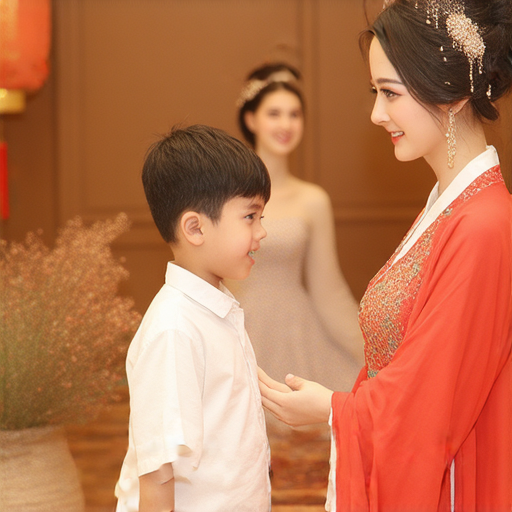 祝你的演出成功，外籍英文老師一對一教學場景，學生在老師指導下提升自信，準備登台演出，背景有台灣傳統表演元素，展現學習英文的樂趣與成就感。