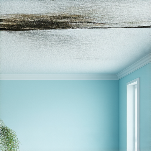 天花板漏水問題的圖片，展示可能影響家運的風水因素，並提供解決方法的視覺指引，說明如何改善居家運勢，包含三個關鍵建議。