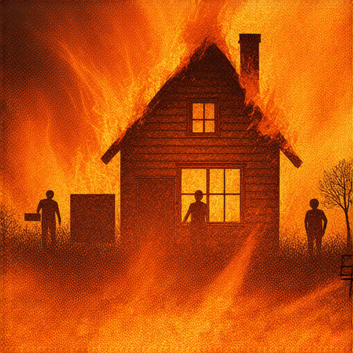 揭示短路危險的圖片，展示短路造成的災難情況，強調預防措施的重要性，以提高安全意識與防範知識，確保用電安全與家庭保障。