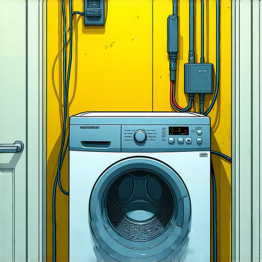 浴室洗衣機和雪櫃漏電危機示意圖，揭示潛在的電氣安全隱患，提醒用戶注意電器使用中的危險，避免致命事故發生。