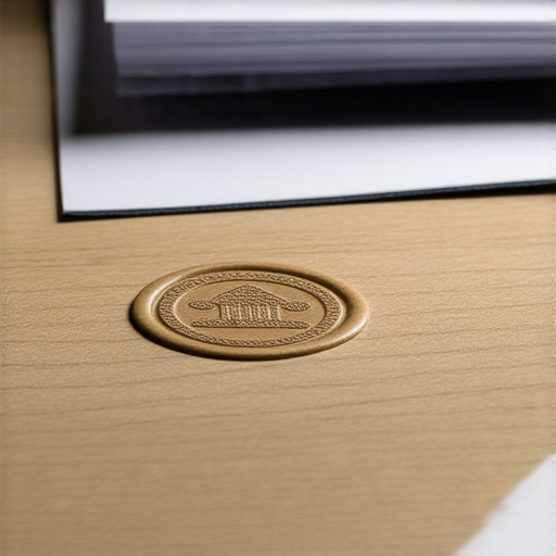 公司鋼印特寫圖，展示其獨特用法與設計，揭示在文件認證、商業交易中的重要性，強調鋼印在公司形象中的角色和法律效力。