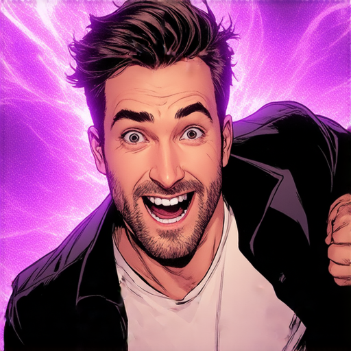 男子意外獲得超能力，展現興奮與探索的神情，背景充滿神秘元素，暗示隱藏的驚天秘密，吸引觀眾了解他的冒險之旅。