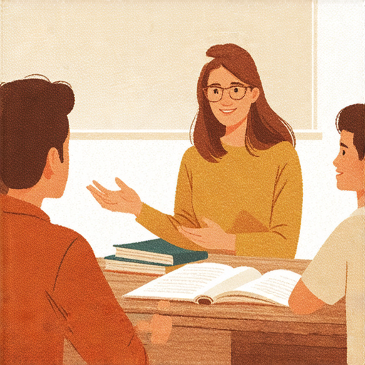 外籍英文老師一對一教學場景，學生專心學習，老師引導交流，背景顯示英語教材，體驗流利英語的過程，開啟學習旅程，提升語言能力。