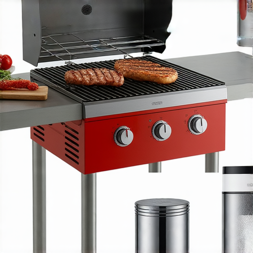 三款爐具：BBQ爐具正在燒烤美食，電磁爐展示色彩繽紛的鍋具，熱水爐背景中熱水滾燙，展現戶外烹飪的樂趣和方便性，揭開爐具的魅力秘密。