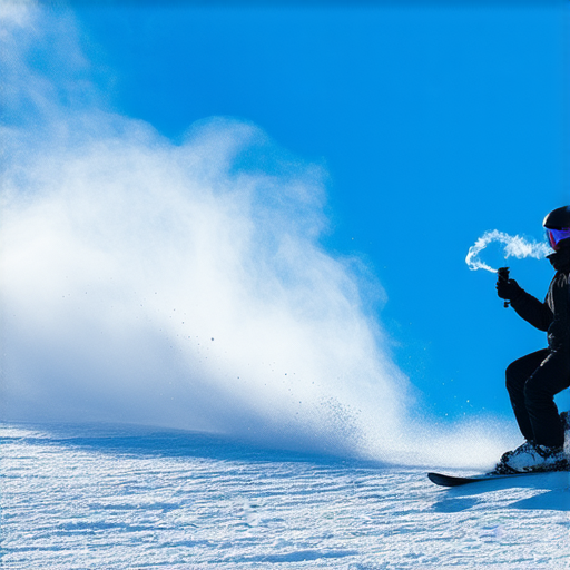 水煙與滑雪結合的極限體驗，滑雪者在雪山中悠然吸食水煙，周圍白雪皚皚，展現獨特的休閒與刺激氛圍，令人心馳神往，成為冒險者不可錯過的絕佳選擇。