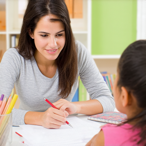 外籍老師進行一對一英語教學，學生專注學習，提升語言能力，背景中可見教學用具，強調流利英文學習的環境和氛圍。