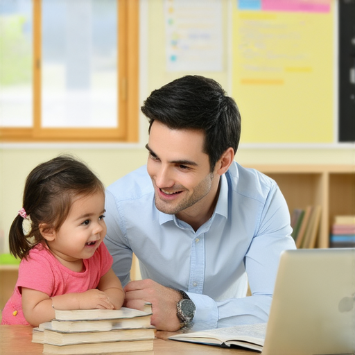 解鎖流利英文的圖片，展示外籍老師與學生進行一對一教學，輕鬆互動的學習環境，提升英語能力，讓你的英語更加出色，趕快來體驗！