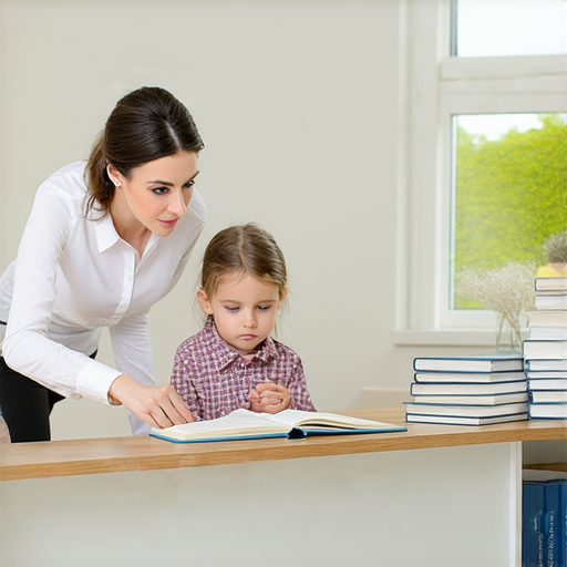 外籍老師與學生一對一教學場景，強調法語與英語的完美結合，學生專心學習，課桌上有教材，適合探索語言學習新方式。