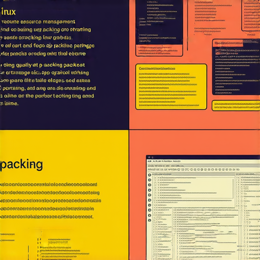 Linux 資源管理中使用 ZIP 套件展示破解打包秘技的圖示，顯示如何有效整理和壓縮資料，以享受無限可能的功能和靈活性，突出各種實用技術和例子。