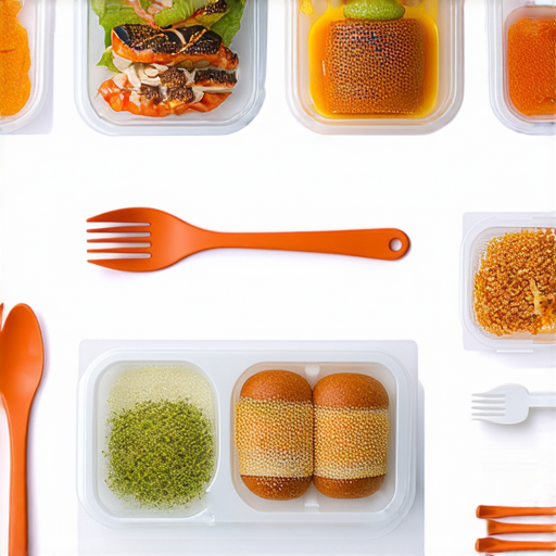 揭秘打包食物的5大妙招，讓你在新加坡輕鬆享受美味的圖片，展示各種便捷的餐具和美味食物，以及打包技巧，吸引食客享受最佳的外賣體驗。