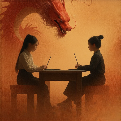 外籍老師一對一授課場景，學生專注學習，提升英文能力，背景提及龍躉的奧秘，強調互動學習效果，吸引學習者註冊課程。