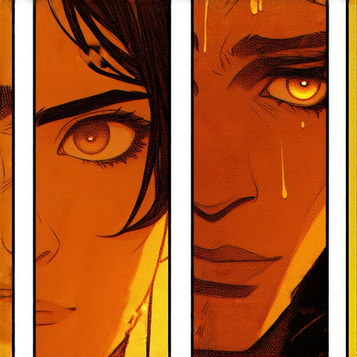 四格漫畫展示角色間的情感互動，透過精緻的畫風與生動的表情，揭示背後的故事與秘密，帶出強烈的情感氛圍，令人深思的瞬間。