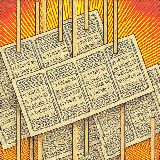 抽籤與牙籤交錯的圖案，展示它們在日常生活中的奇妙聯繫，背景為燦爛的色彩，象徵著隨機性與細節的重要性，揭示未被發現的秘密，激發好奇心。