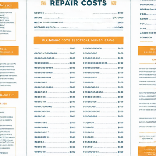 揭秘水電維修價目表的圖片，展示潛藏費用和省錢技巧的資訊布局，讓讀者了解如何節省維修成本，提升家庭水電維修知識。