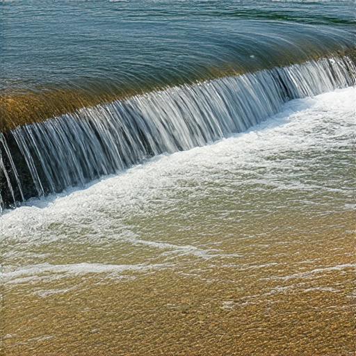 天賦海灣漏水事件現場，水流潺潺，周圍環境受影響，揭示背後真相的線索，吸引民眾注意，探索隱藏的問題與解決方案。