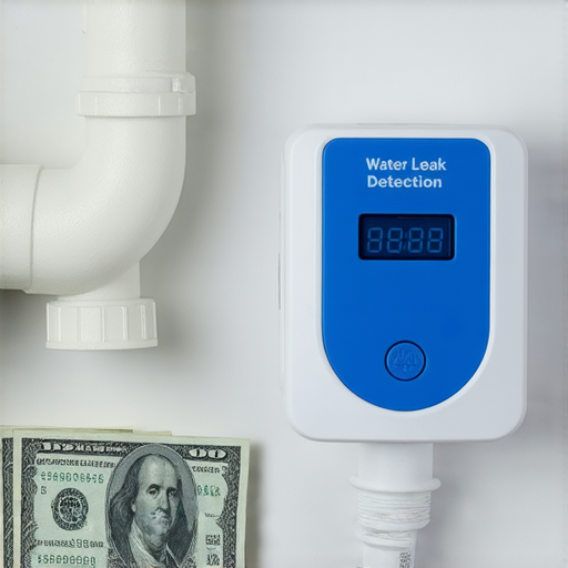 測漏水儀器展示在家庭水管旁，強調其如何有效檢測漏水，幫助用戶省下水費的千元，提升家庭的水資源管理與節省意識。