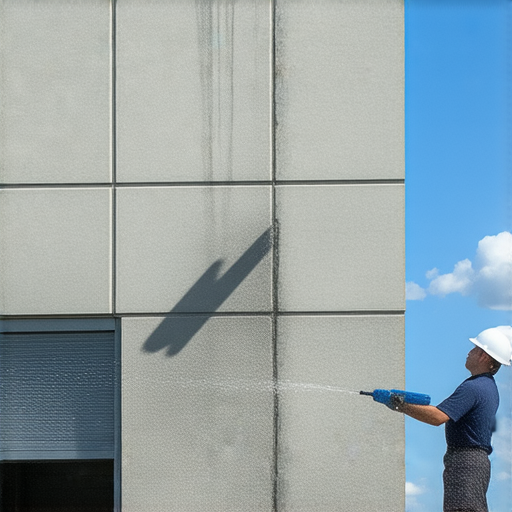 外牆滲水測試器展示，測試員正在使用測試器檢測建築外牆漏水情況，強調測試器在確保建築安全和防水效果中的重要性。