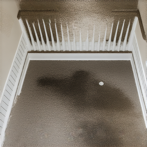 樓上漏水造成的室內損害，水漬滲透牆面和地板，家具損壞，驚人的後果，警示居家安全，提醒大家重視漏水問題。