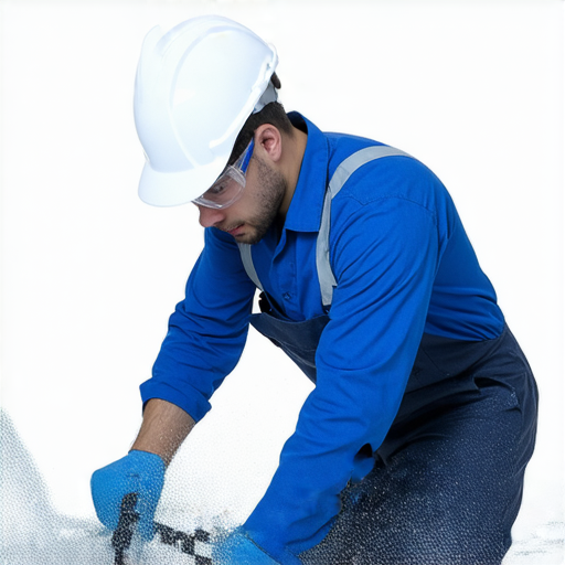 水管漏水現場的維修專家正在專注修理，周圍有工具和水災狀況，傳達海灣緊急維修的秘訣，讓你在面對漏水問題時不必慌張。