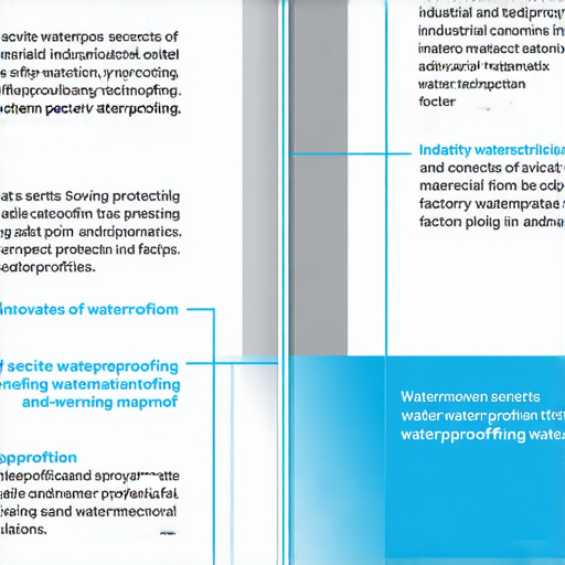 揭密蘇工業防水技術的示意圖，顯示防水材料在工廠應用中的重要性，強調其創新特點及對工廠防護的必要性，提升安全和運行效率。