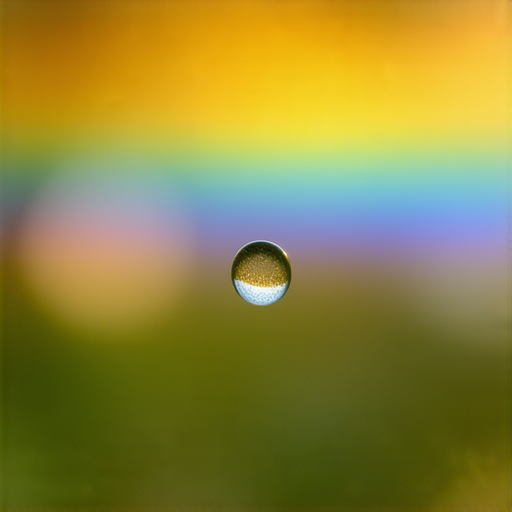 滴水在陽光下形成彩虹，象徵著自然的神秘與美好，揭示生活中的驚人秘密，鼓勵人們探索日常中的奇妙現象，體驗生活的獨特魅力。