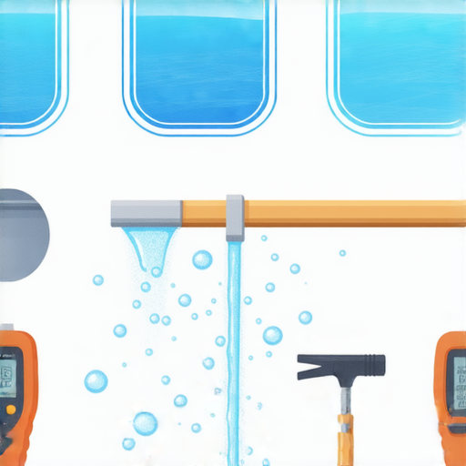 家裡隱藏的滲水危機檢查圖示，展示漏水跡象、檢測技巧與維修工具，提醒家庭注意隱藏的水源問題，防止損失，保持安全乾燥環境。