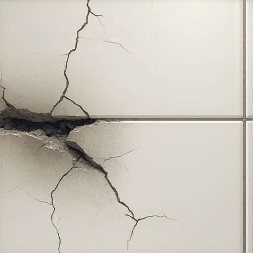 浴室牆壁滲水問題的示意圖，展示地磚與牆壁間的裂縫，強調滲水對浴室的潛在危害，提醒用戶重視滲水及漏水災難的預防。