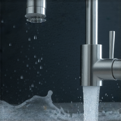 水龍頭發出奇怪聲音的情景，顯示水流不穩定，管道顫動，可能暗示著需檢查水壓或排氣系統，提供解決方法的相關資訊，協助用戶瞭解問題來源。