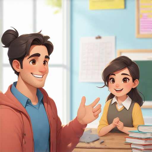 外籍老師指導學生練習英語發音，專注於鼻音、寒音和聲音的正確發音，營造一對一互動環境，提升學生的自信與溝通技巧。